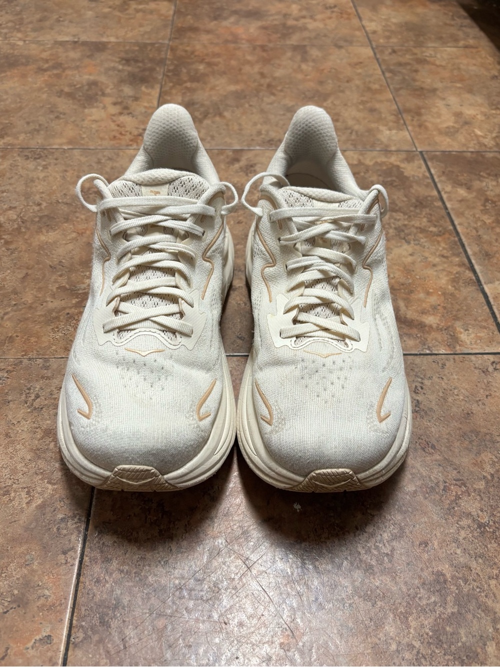 Hoka Women's Sneakers - Cream with Subtle Tan Accents